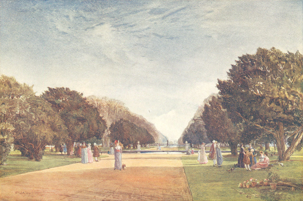 LONDON. Great avenue, Hampton Court 1907 old antique vintage print picture